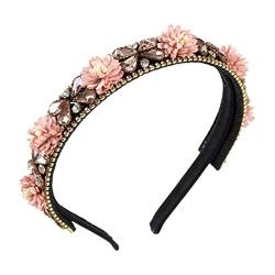 Blume Stirnband Temperament Persönlichkeit Strass Damen Party Stirnband Braut Haarschmuck (Color : C, Size : 1) von Trjgtas