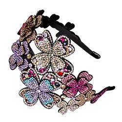 Kopfbedeckung, Kostüm, breites Retro-Kristall-Accessoire, Strass-Slip-Kopfbedeckung, Abschlussball, Perlen, elastisch, Party-Creolen, Blumen-Stirnband: Hochzeit for Accessoires, Vintage-Haarband, Mask von Trjgtas