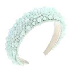 Perlenstirnband Handgemachte Imitationsperle Haarband Frauen Volle Perle Perlen Brautkrone Haarband Haarschmuck (Color : Nero, Size : 1) von Trjgtas