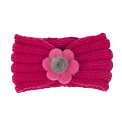 Solides Stirnband 21 Farben Winter- und Herbststirnband Haarband for warme Wolle Kinderblumen-Haarband Top Krawatten dünn und dick (Color : Hot Pink, Size : One Size) von Trjgtas