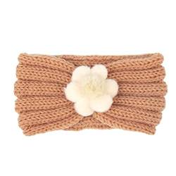 Solides Stirnband 21 Farben Winter- und Herbststirnband Haarband for warme Wolle Kinderblumen-Haarband Top Krawatten dünn und dick (Color : Khaki, Size : One Size) von Trjgtas