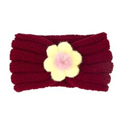 Solides Stirnband 21 Farben Winter- und Herbststirnband Haarband for warme Wolle Kinderblumen-Haarband Top Krawatten dünn und dick (Color : Rosso, Size : One Size) von Trjgtas