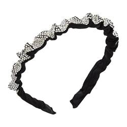 Voller Strass-Falten-Muster-Haarband, glänzende Haarbänder, dünne Stirnbänder, Ornament-Accessoires for Frauen (Color : C, Size : 1) von Trjgtas