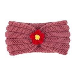 Winterfarbe Kinder Stirnband Stirnband Haarband Solide und Haarband Top Wolle for warme Herbst 21 Blumen lockige Pferdeschwanzverlängerung for Frauen (Color : B, Size : One Size) von Trjgtas