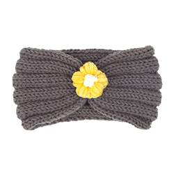 Winterfarbe Kinder Stirnband Stirnband Haarband Solide und Haarband Top Wolle for warme Herbst 21 Blumen lockige Pferdeschwanzverlängerung for Frauen (Color : E, Size : One Size) von Trjgtas