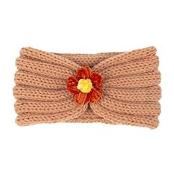 Winterfarbe Kinder Stirnband Stirnband Haarband Solide und Haarband Top Wolle for warme Herbst 21 Blumen lockige Pferdeschwanzverlängerung for Frauen (Color : H, Size : One Size) von Trjgtas