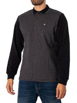 Trojan Houndstooth Panel Polo L/S TR/8819 XL Black von Trojan