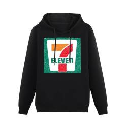 Troki 7 Eleven Logo Men's White Cotton Hoody Seven 11 Long Sleeve Heavy Loose Board Pullover Hooded Hoodie Fluffy Men Size S von Troki