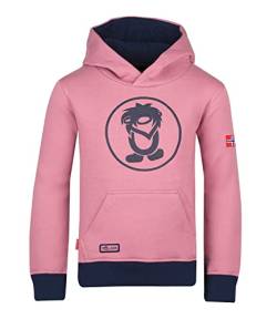 Trollkids Baumwoll Hoodie Pullover mit Kapuze, Lila/Marineblau, Größe 104 von Trollkids