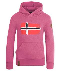 Trollkids Baumwoll Hoodie Pullover mit Kapuze Trondheim, Rosa, Größe 152 von Trollkids