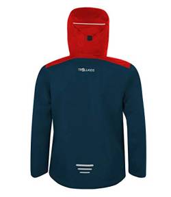 Trollkids Bergen Regenjacke, Hellrot/Blau, Größe 104 von Trollkids