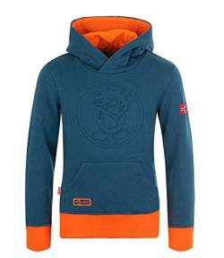 Trollkids Kapuzenpulli Hoodie Lillehammer, Mystik Blau/Orange, Größe 116 von Trollkids