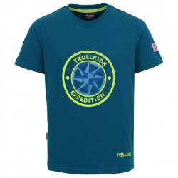 Trollkids - Kid's Windrose T - T-Shirt Gr 110 blau von Trollkids