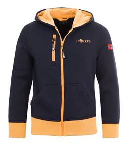 Trollkids Kinder Kapuzenjacke Hoodie Oslo, Marineblau/Amber, Größe 92 von Trollkids