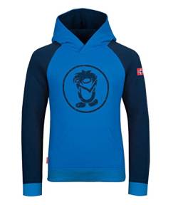 Trollkids Kinder Stavanger Hoodie Kapuzen Pullover, Marineblau/Mittelblau, Größe 116 von Trollkids