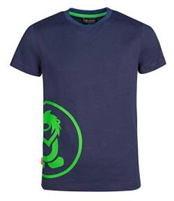 Trollkids Kinder T-Shirt Kroksand, Marineblau/Vipergrün, Größe 116 von Trollkids
