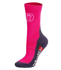 Trollkids Kinder halbhohe Wandersocken Trekking Socken, Magenta, Größe 30 von Trollkids