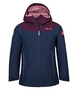 Trollkids Mädchen Bergen Regenjacke, Marineblau/Violett, Größe 128 von Trollkids