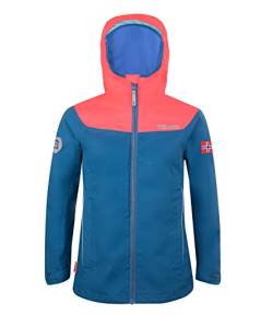 Trollkids Mädchen Bergen Regenjacke, Mitternachtsblau/Coral, Größe 110 von Trollkids