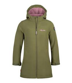 Trollkids Mädchen Softshell Mantel Kristiansand, Dunkel-Oliv/Violett, Größe 140 von Trollkids