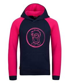 Trollkids Mädchen Stavanger Hoodie Kapuzen Pullover, Marineblau/Pink, Größe 128 von Trollkids