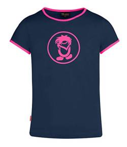 Trollkids Mädchen T-Shirt Kroksand, Marineblau/Magenta, Größe 128 von Trollkids