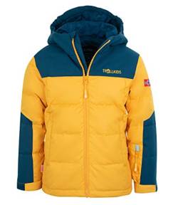 Trollkids Narvik XT Daunenjacke, Goldgelb/Mystikblau, Größe 128 von Trollkids