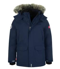 Trollkids Spitsbergen Mantel Parka, Marineblau/Orange, Größe 164 von Trollkids