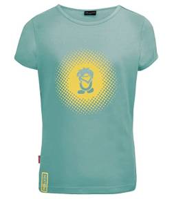 Trollkids T-Shirt Mädchen Logo, Gletschergrün/Limonade, Größe 128 von Trollkids