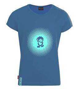 Trollkids T-Shirt Mädchen Logo, Mitternachtsblau/Minze dunkel, Größe 98 von Trollkids