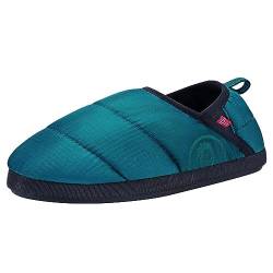 Trollkids gemütliche und stoßdämpfende Kinder Hausschuhe mit rutschhemmender Gummisohle Hut Mule, Teal-Blau, Größe 38 von Trollkids