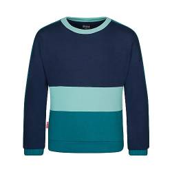 Trollkids stillvolles kuscheliges Mädchen Sweatshirt aus Bio-Baumwolle VERDAL, Marine/Teal-Blau/Wasserblau, Größe 164 von Trollkids