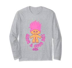 Trolls Have A Good Day Cute Pink Good Luck Troll Chest Logo Langarmshirt von Trolls