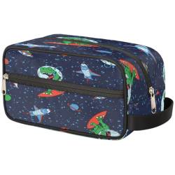 Astronauten-Make-up-Tasche für Damen, Herren, Kinder, Mädchen, Jungen, Dinosaurier-Muster, Kulturbeutel, Kulturbeutel, Kosmetik-Organizer, Duschtasche, farbe, Einheitsgröße, Taschen-Organizer von TropicalLife