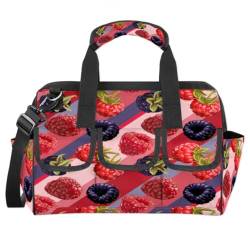 Blackberries Werkzeugtasche Brombeeren Obst Multifunktions-Werkzeug-Organizer Handtasche Elektriker Handwerker mit Schultergurt Tote Werkzeugtaschen für Werkzeuge Kleinteile von TropicalLife