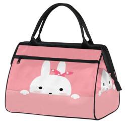 Bunny Rabbit Reisetasche für Damen und Herren, 24 l, Hasen-Wochenendtasche, Sporttasche, Fitnessstudio, Reisen, Übernachtung, Wochenendtasche, farbe, (24L) UK, Taschen-Organizer von TropicalLife