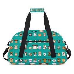 Cartoon Dogs Sports Duffel Bag for Women Men, Dogs Dog 24L Weekend Overnight Bag Tote Holdall Travel Gym Bag for Kids Girls Boys, farbe, (24L) UK, Taschen-Organizer von TropicalLife