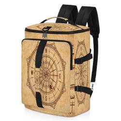 Compass Vintage Sport Duffel Rucksack für Männer Frauen, Kompass Wochenendtasche mit Schuhfach Tote Übernachtungstasche 47,5L für Sport Gym Reisen, farbe, 47.5L, Taschen-Organizer von TropicalLife