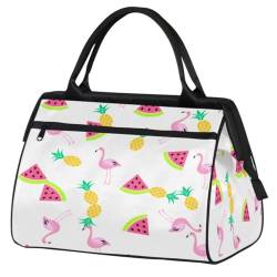 Flamingo Sommer-Reisetasche für Damen und Herren, 24 l, Sommerdruck, Wochenendtasche, Sporttasche, Fitnessstudio, Reisen, Übernachtung, Wochenendtasche, farbe, (24L) UK, Taschen-Organizer von TropicalLife