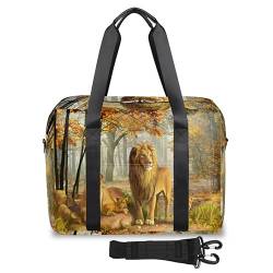 Forest Animal Lion Reisetasche für Damen und Herren, Löwe, Wochenende, Übernachtungstasche, 32 l, große Kabine, Tragetasche, Tragetasche für Reisen, Sport, Fitnessstudio, farbe, 32 L, von TropicalLife