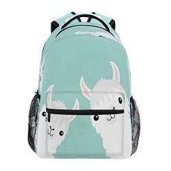 GIGIJY Rucksack mit niedlichem Cartoon-Lama-Alpaka-Design, für Schule, Büchertasche, Reisen, lässiger Tagesrucksack für Kinder, Mädchen, Jungen, Männer und Frauen von TropicalLife