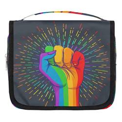 Gay Pride Regenbogen hängende Kulturbeutel LGBT Regenbogen Reise Make-up Kosmetiktasche Hängende Kulturtasche Organizer Tasche mit Haken für Frauen Herren Mädchen Jungen, mehrfarbig von TropicalLife