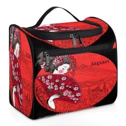 Geisha Japanische Reise-Make-up-Tasche für Damen, Herren, Mädchen, Jungen, Japan, 11,2 l, Kulturbeutel, Kulturbeutel, zum Aufhängen, Kosmetik-Organizer, Duschtasche, farbe, 11.2L, Taschen-Organizer von TropicalLife