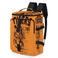 Geometrischer Tiger abstrakter Sport-Rucksack für Herren und Damen, Tiger-Wochenendtasche mit Schuhfach, Tragetasche, Übernachtungstasche, 47,5 l, für Sport, Fitnessstudio, Reisen, farbe, 47.5L, von TropicalLife