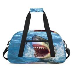 Great White Shark Ocean Sports Duffel Bag for Women Men, Shark 24L Weekend Overnight Bag Tote Holdall Travel Gym Bag for Kids Girls Boys, farbe, (24L) UK, Taschen-Organizer von TropicalLife