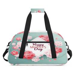 Happy Mother's Day Flower Sports Duffel Bag for Women Men, Flower 24L Weekend Overnight Bag Tote Holdall Travel Gym Bag for Kids Girls Boys, farbe, (24L) UK, Taschen-Organizer von TropicalLife