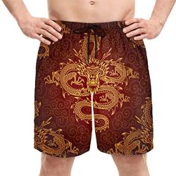 Herren Badehose Ethno Animal Dragon Schnell Trocken Herren Badeanzüge Bademode Strandshorts Trunks mit Netzfutter für Männer Sport Baden, S, mehrfarbig, L/XL von TropicalLife