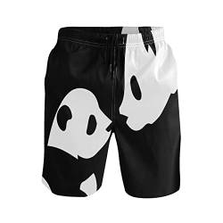Herren Strand Shortss Süße Tier Panda Badehose S Board Shorts Netzfutter Badeanzüge, multi, M/L von TropicalLife