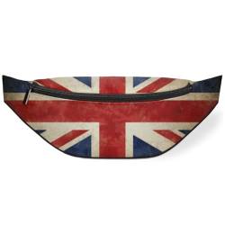 Hüfttasche mit UK-Flagge, Vintage-Stil, für Herren, Damen, Kinder, Mädchen, Jungen, Retro-Flagge, Bauchtasche, Sport, Wandern, Laufen, Geldbörse, Gürteltasche, farbe, M, Taschen-Organizer von TropicalLife