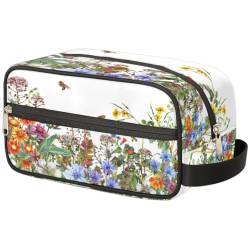 Kosmetiktasche mit Frühlingsblumen-Motiv für Damen, Herren, Kinder, Mädchen, Jungen, Wildblumen, Kulturbeutel, Kulturbeutel, Kosmetik-Organizer, Duschtasche, farbe, Einheitsgröße, Taschen-Organizer von TropicalLife